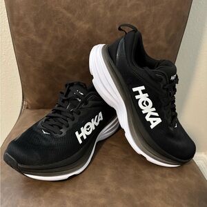 Women’s HOKA Bondi 8, max cushion, neutral athletic shoe, worn twice.